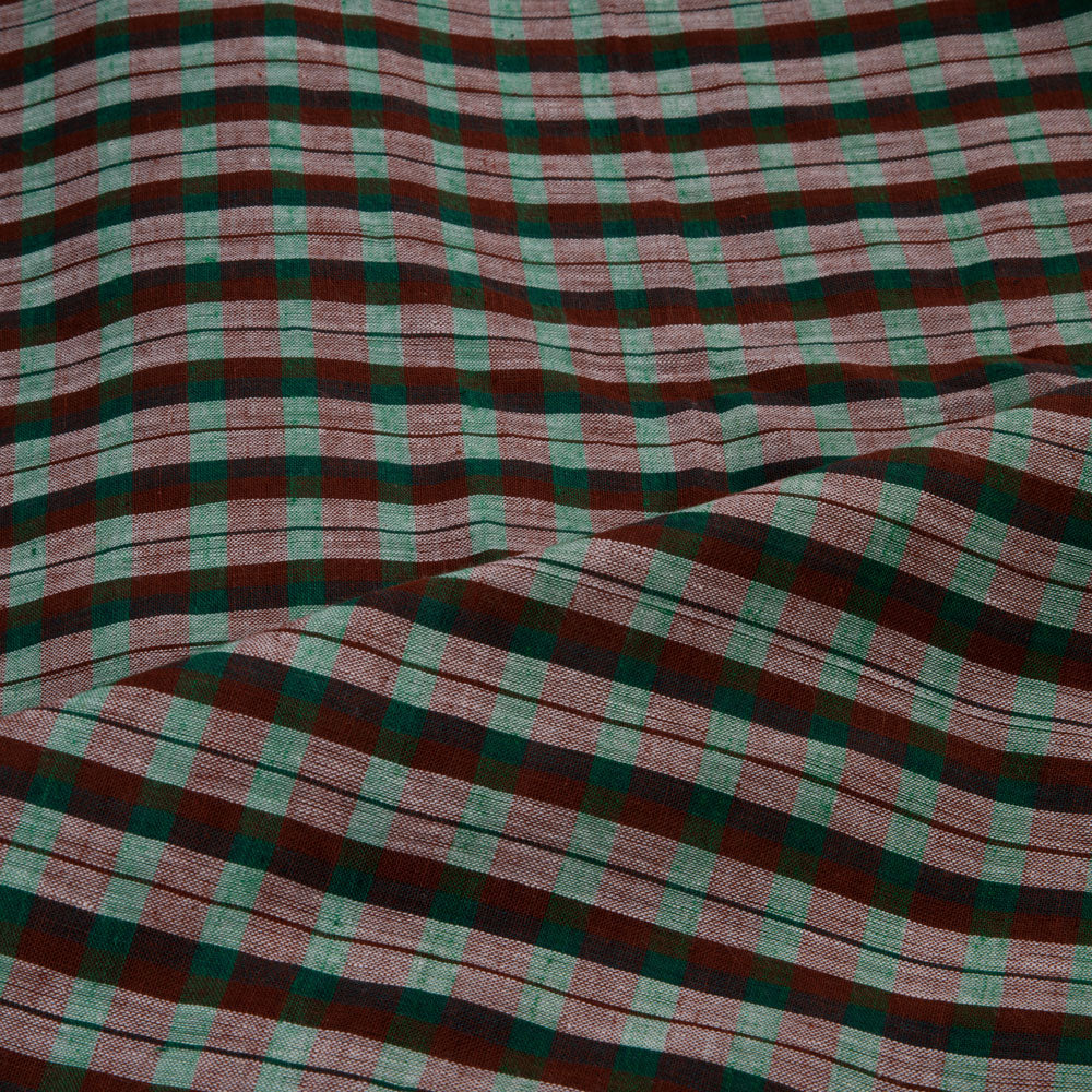 Green & Brown Plaid Handwoven Cotton