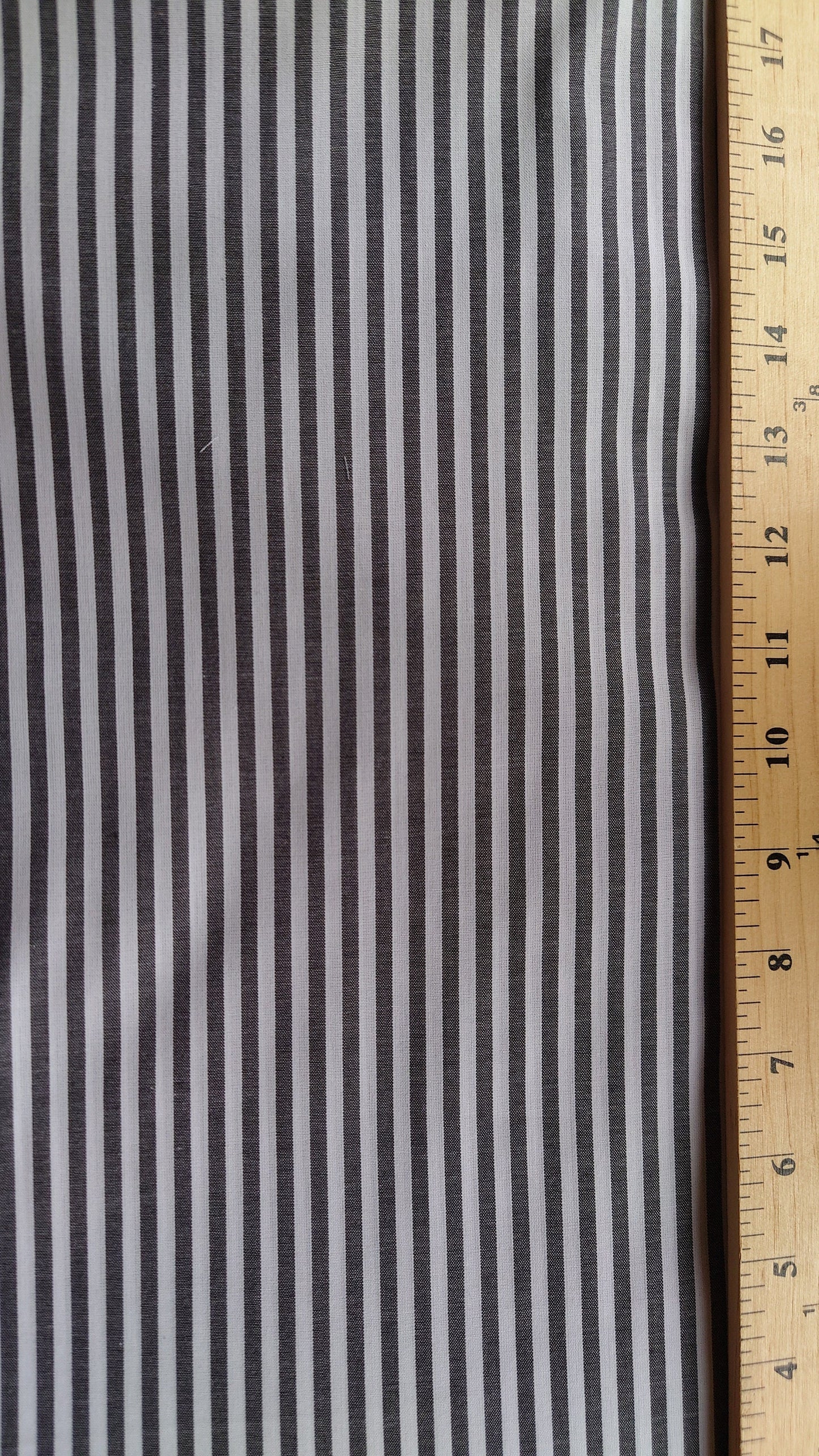 Charcoal & White Striped Cotton Voile
