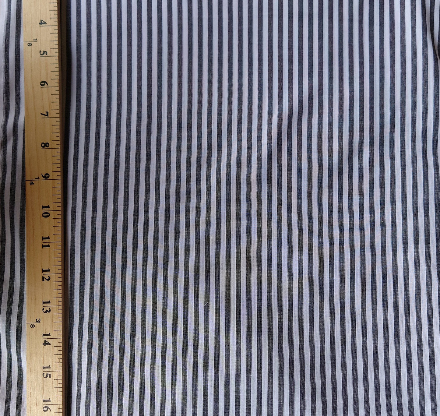 Charcoal & White Striped Cotton Voile