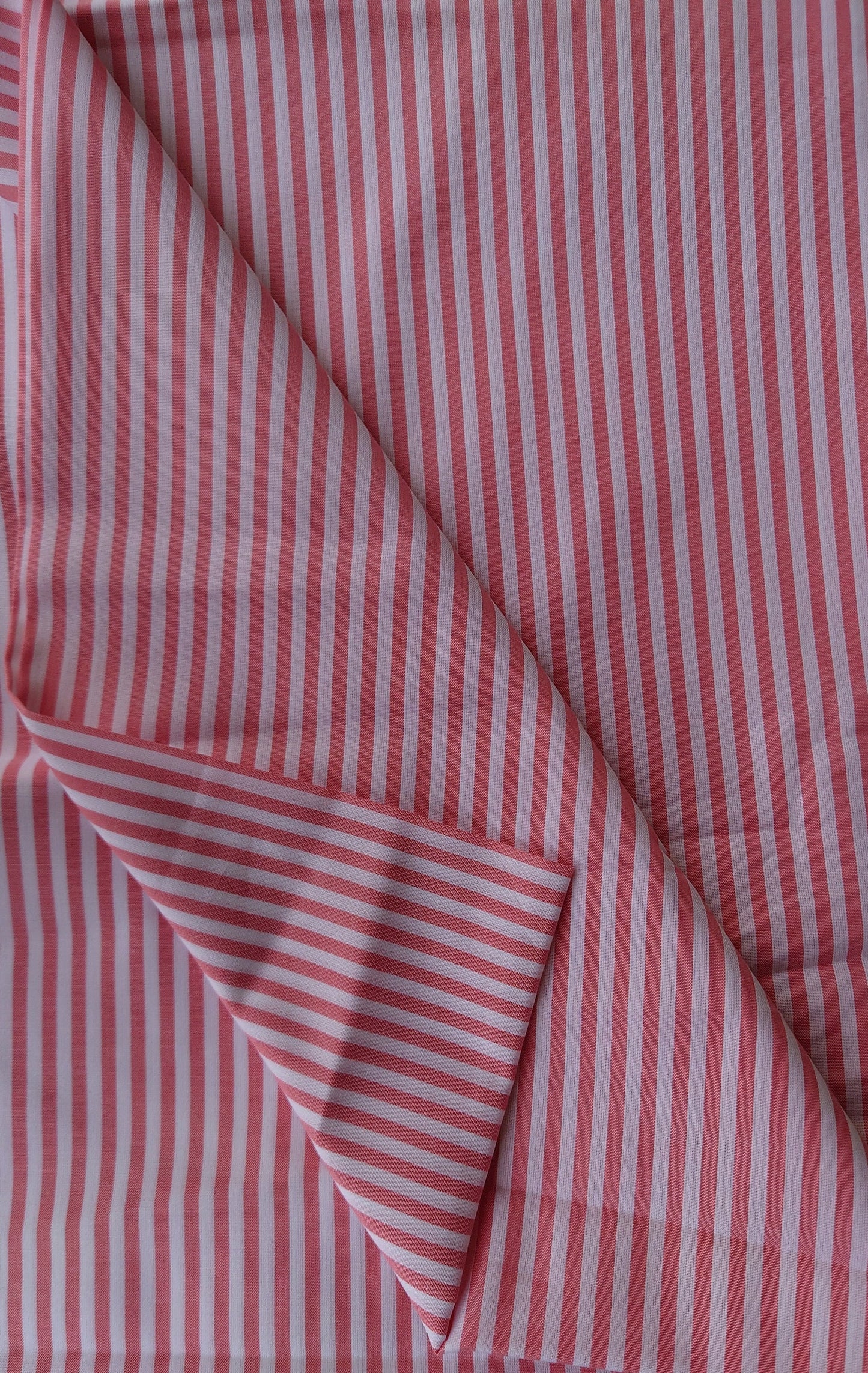 Pink & White Striped Cotton Voile