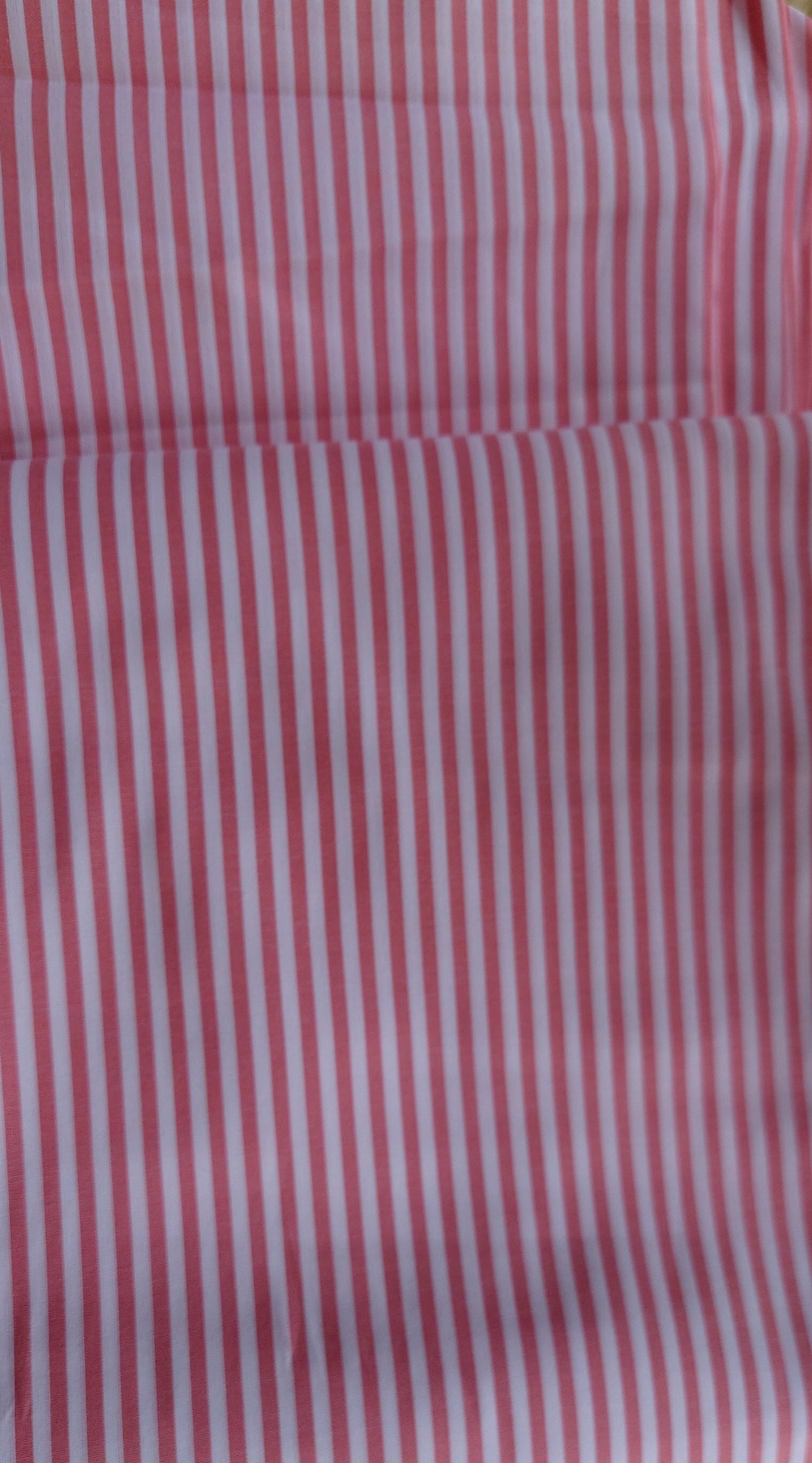 Pink & White Striped Cotton Voile
