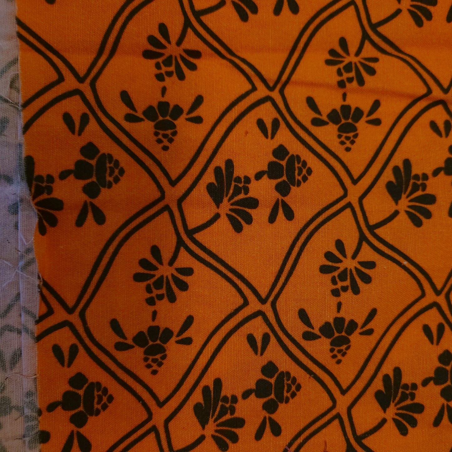 Orange & Green Digital Printed Cotton Khadi
