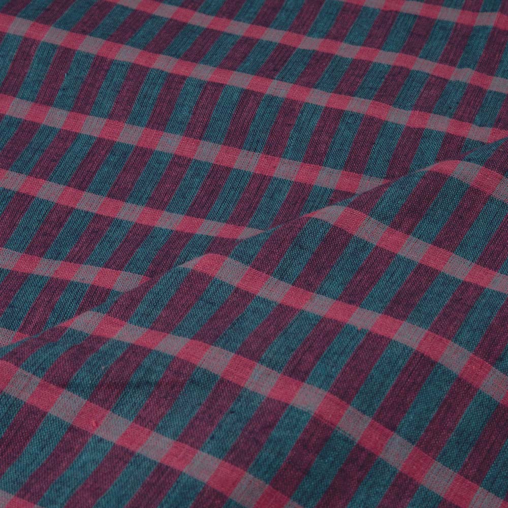 Electric Raspberry Check Handwoven Cotton