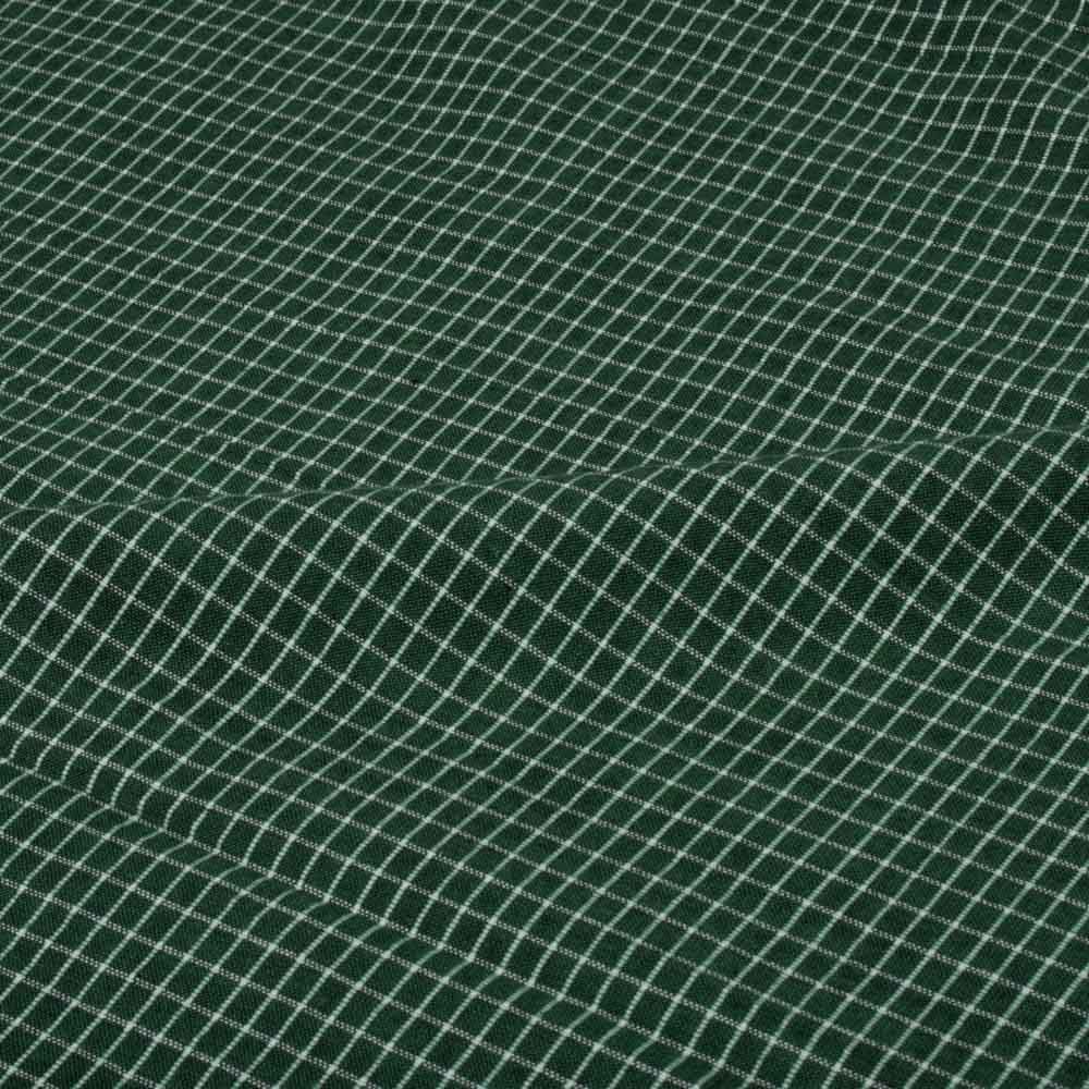 Green Microcheck Handwoven Cotton
