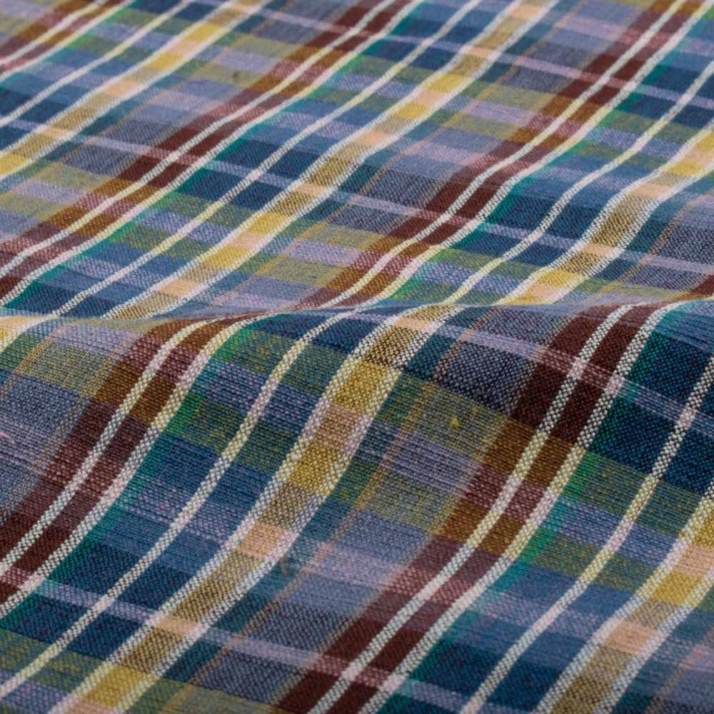 Muted Multicolor Plaid Handwoven Cotton Khadi