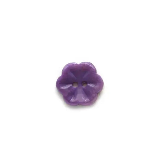 Flower Corozo Button in Purple (15mm)