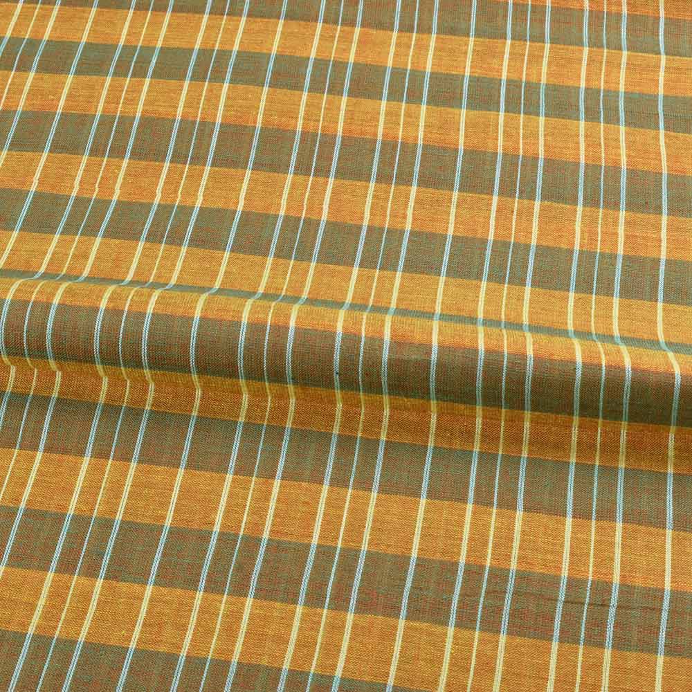 Orange/Green Plaid Handwoven Cotton