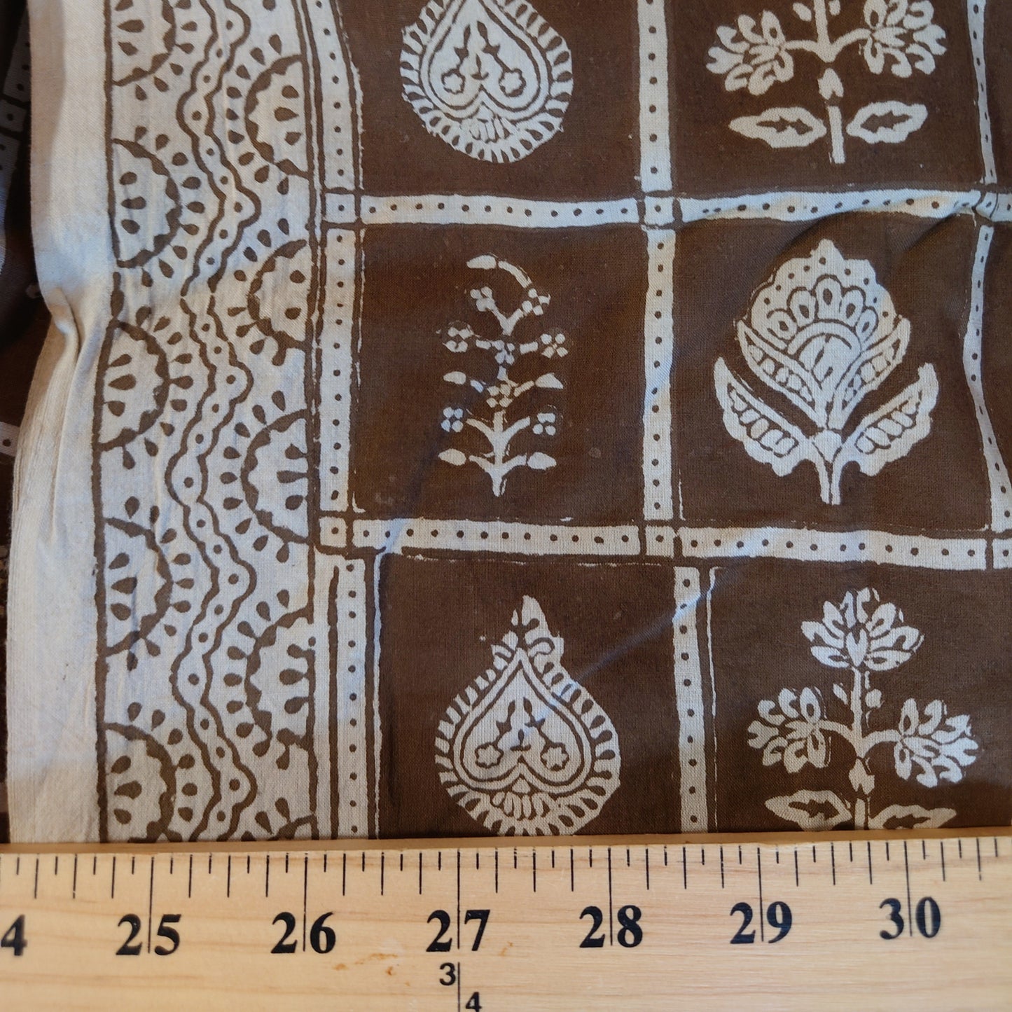 Checker Floral Block-Printed Cotton