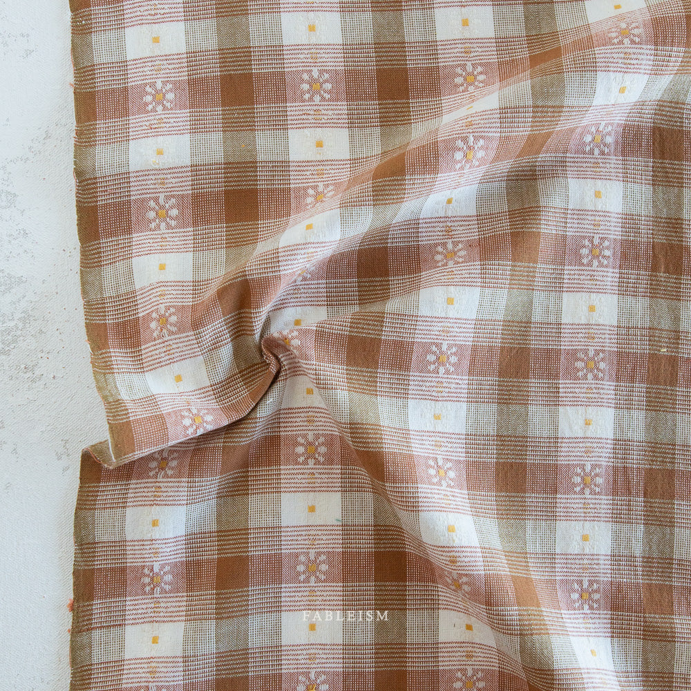 Golden Hour Daisy Plaid in Rose Gold