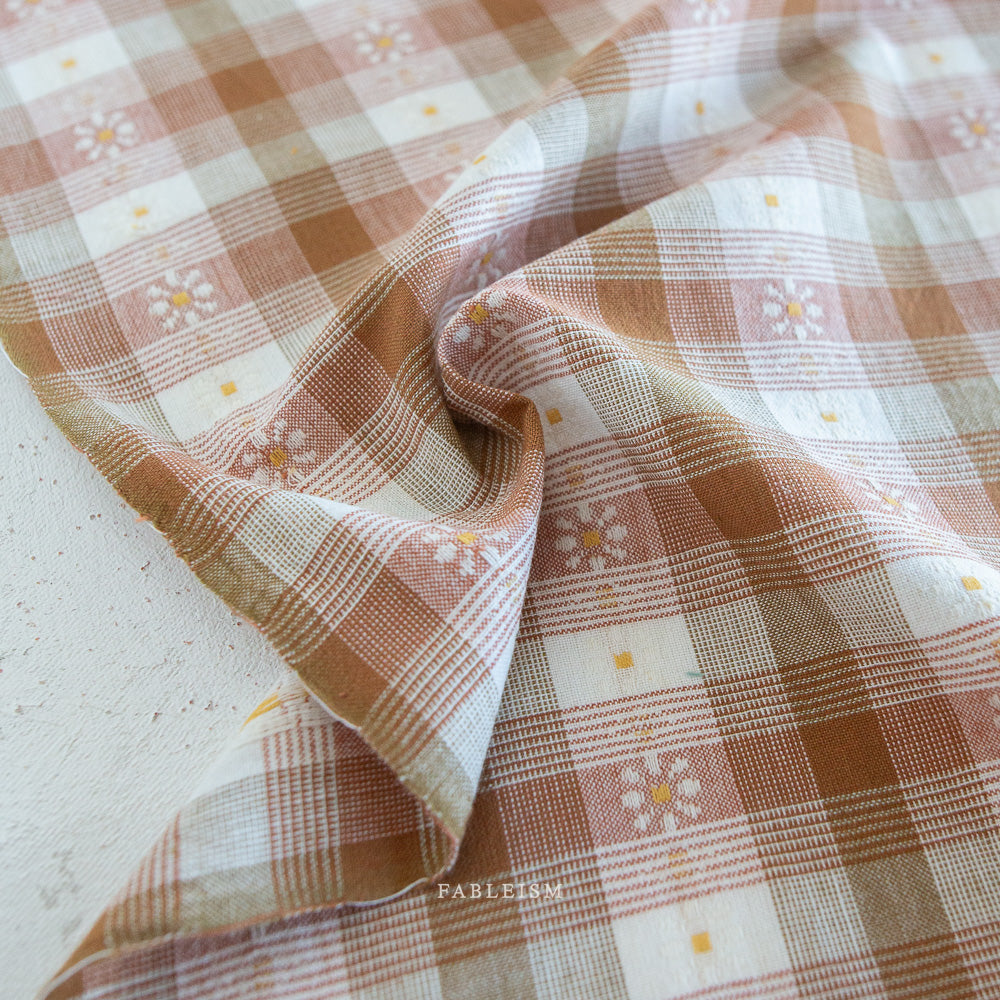 Golden Hour Daisy Plaid in Rose Gold
