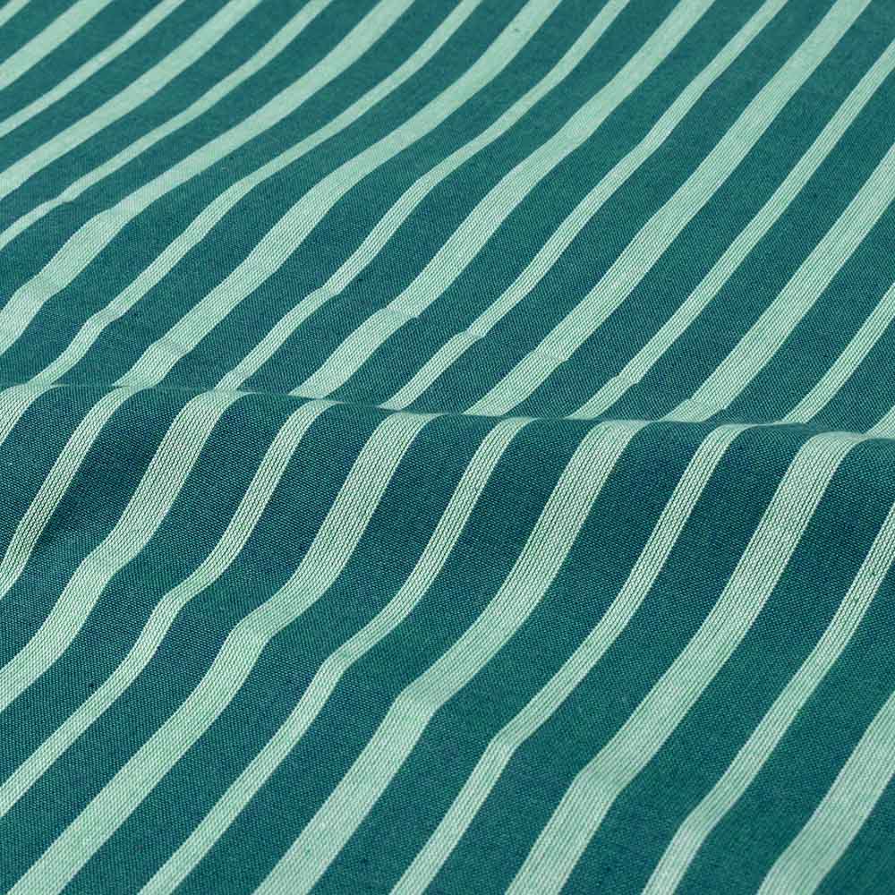 Green Stripe Handwoven Indian Cotton