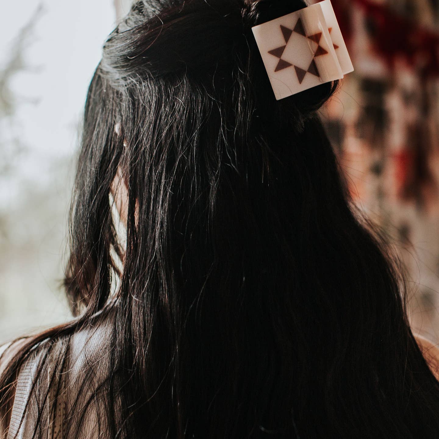 Hey Ricochet Cinnamon Quilt Claw Hair Clip