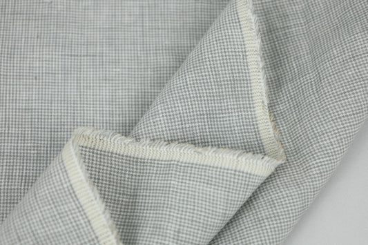 Quintin Irish Linen Micro Houndstooth in Grey