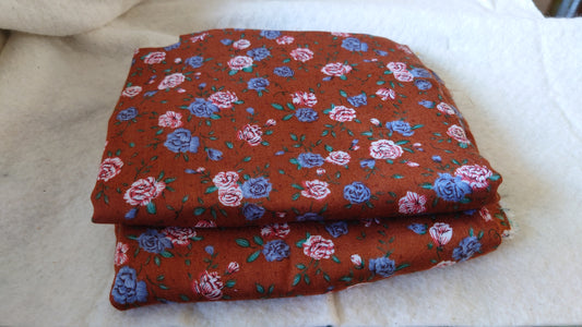 REMANTS 90s Floral Brown Rayon Challis (1 yd + 19"/1yd +8")