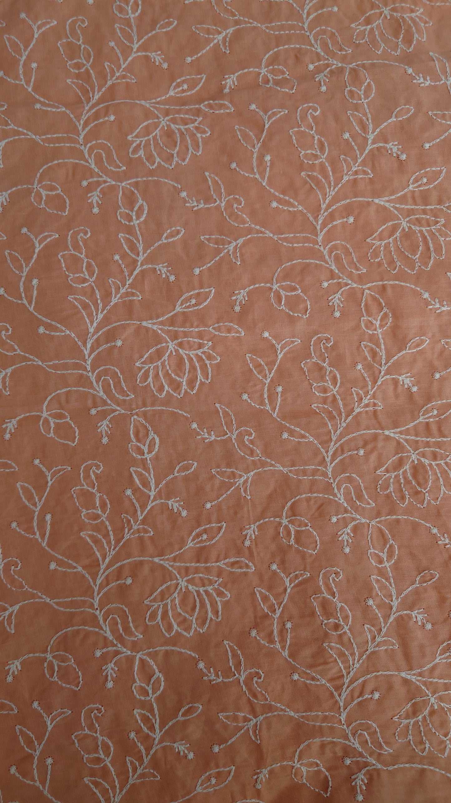 Lakhnavi Embroidered Cotton in Gajree