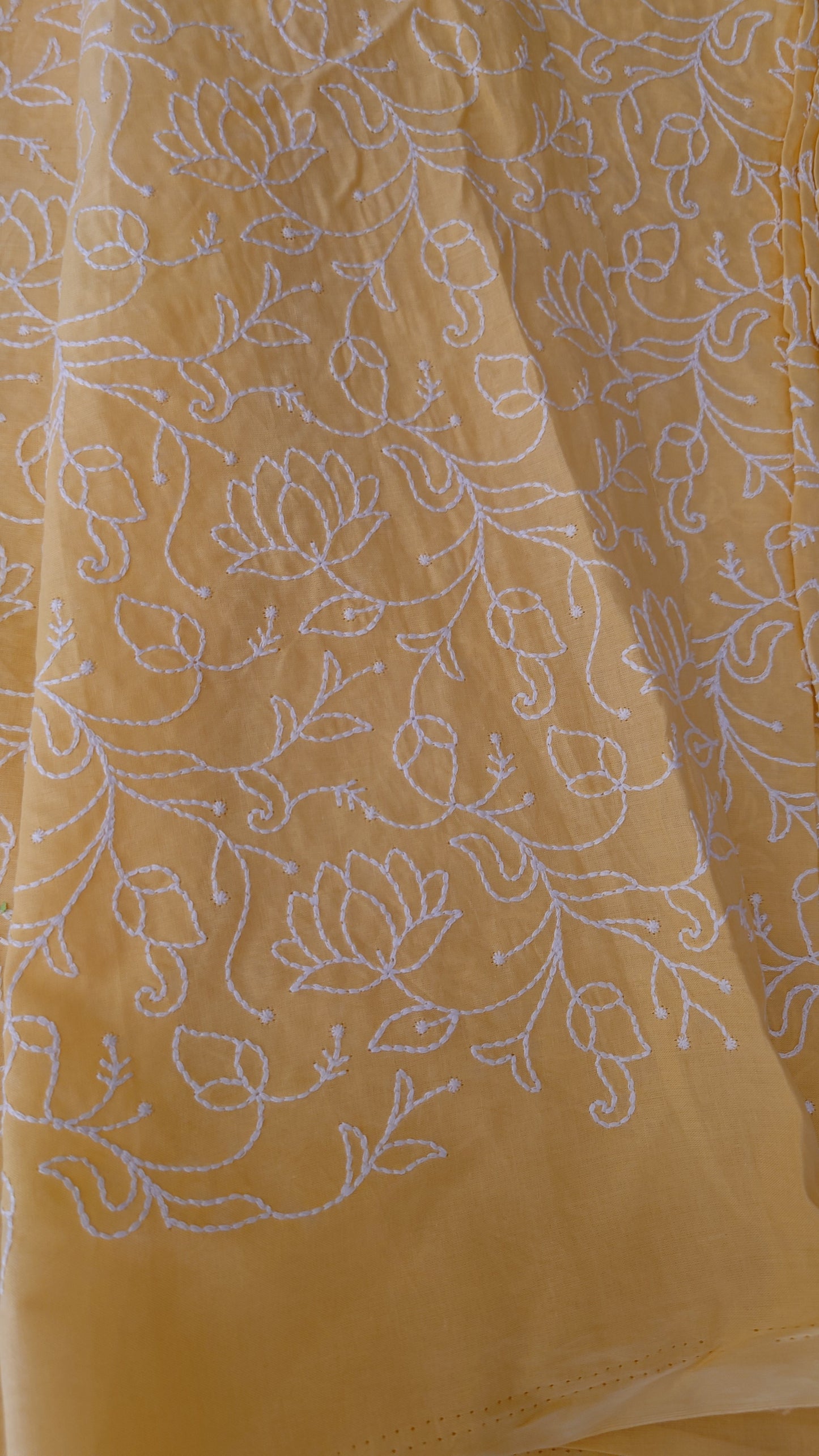 Lakhnavi Embroidered Cotton in Sunrise