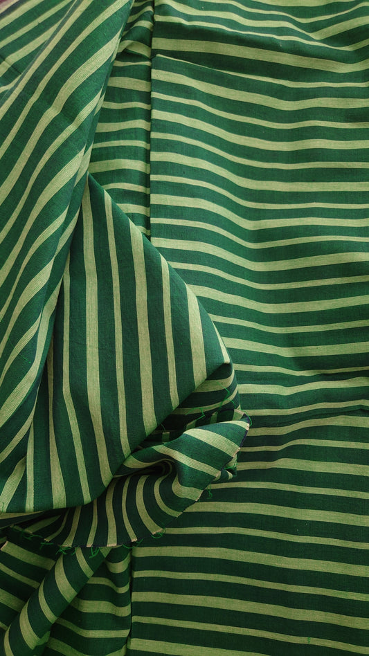 Green Stripe Handwoven Indian Cotton