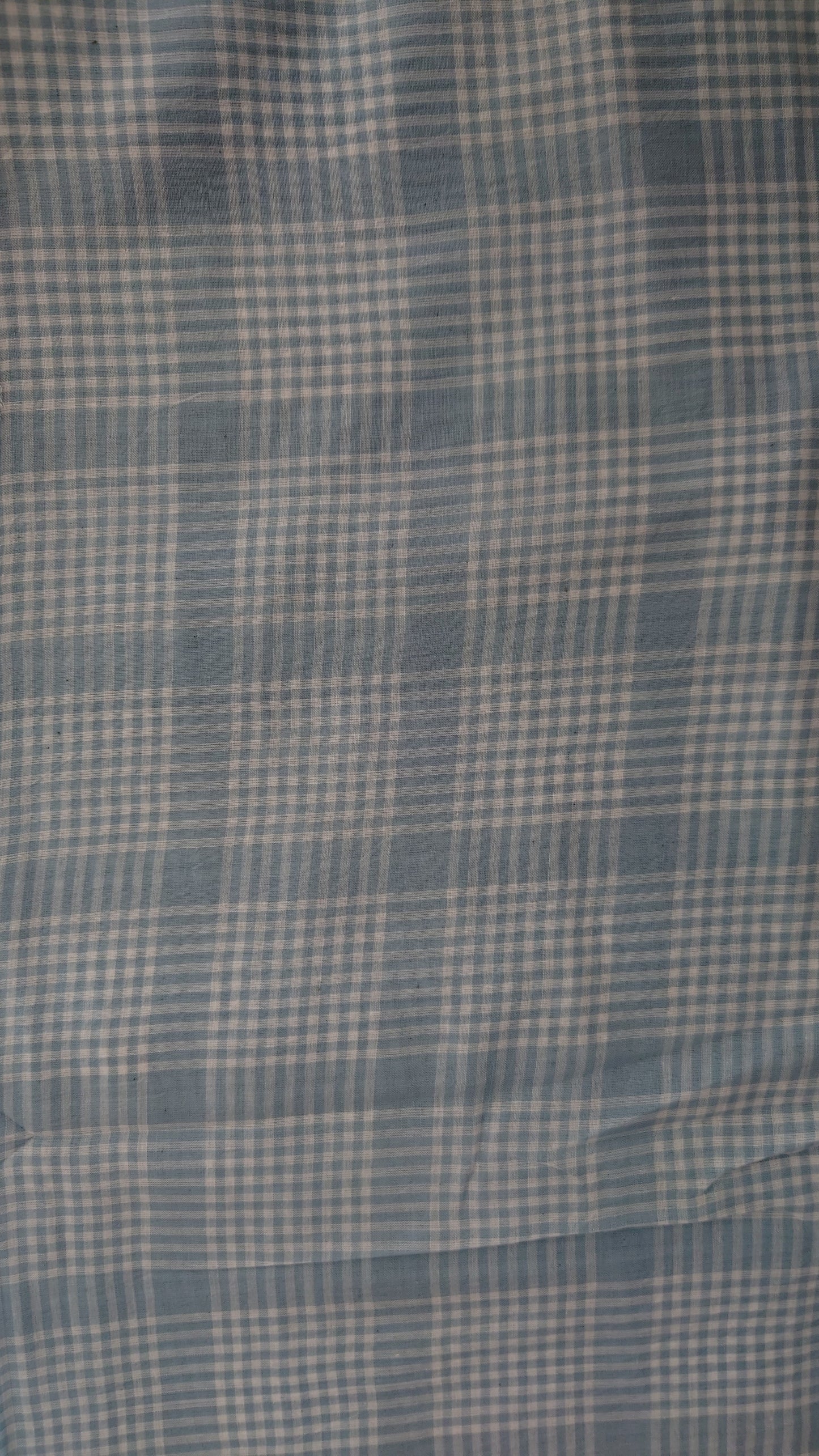 Light Blue Check Gingham Handwoven Indian Cotton