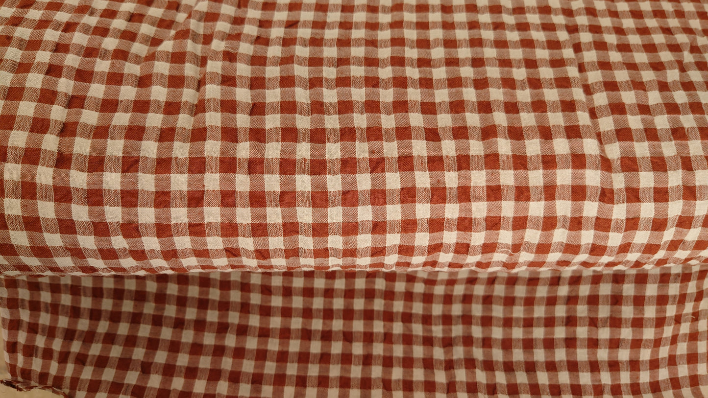 Bubble Gingham Linen in Chocolate