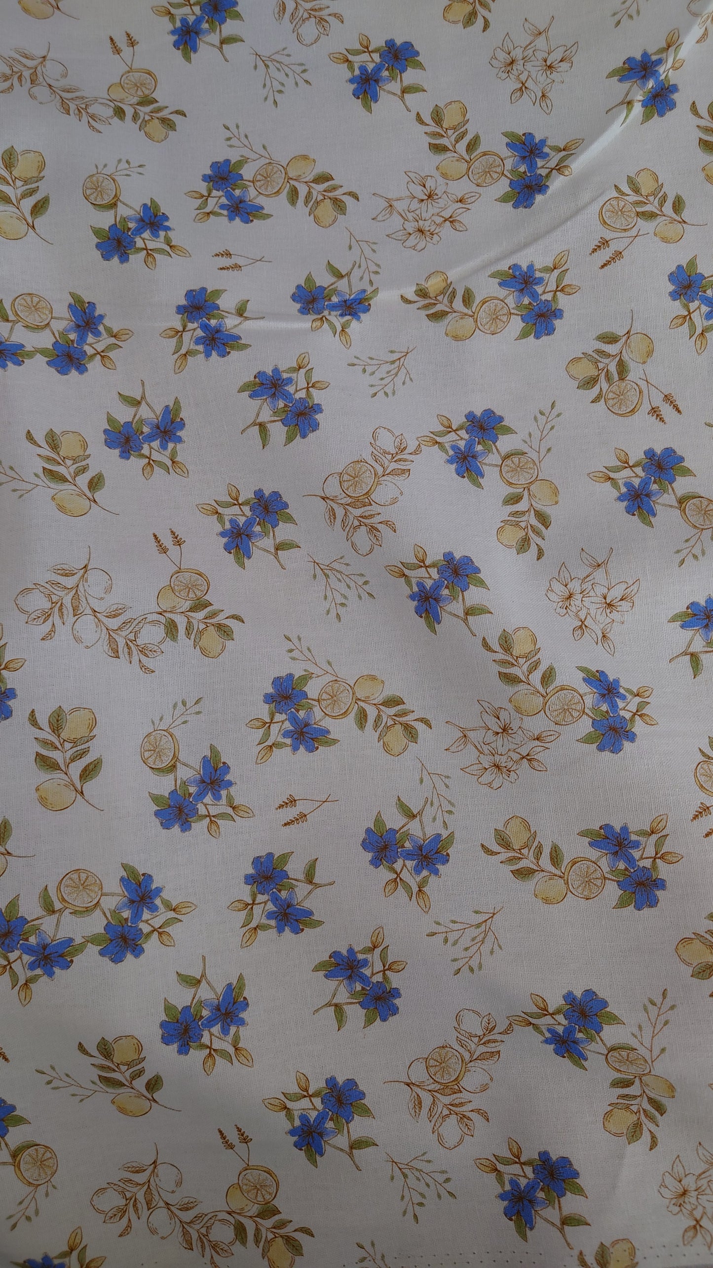 Lemon Floral Cotton Linen Blend