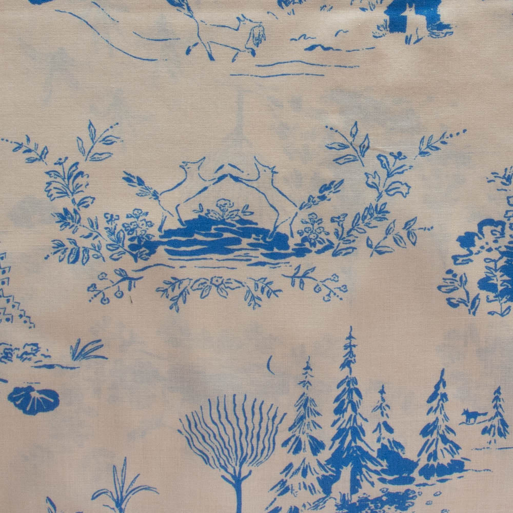 There Was a Fox Toile Lawn in Forget Me Not