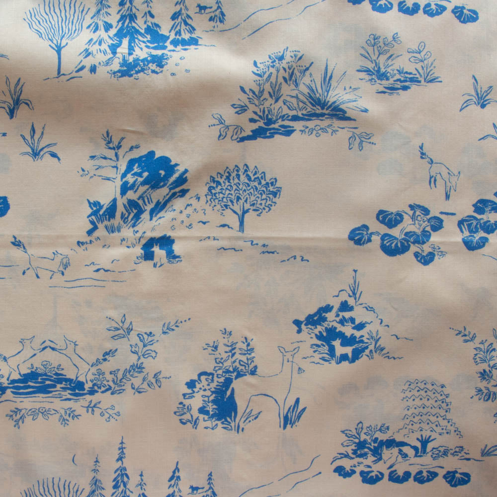 There Was a Fox Toile Lawn in Forget Me Not