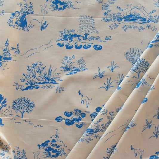 There Was a Fox Toile Lawn in Forget Me Not