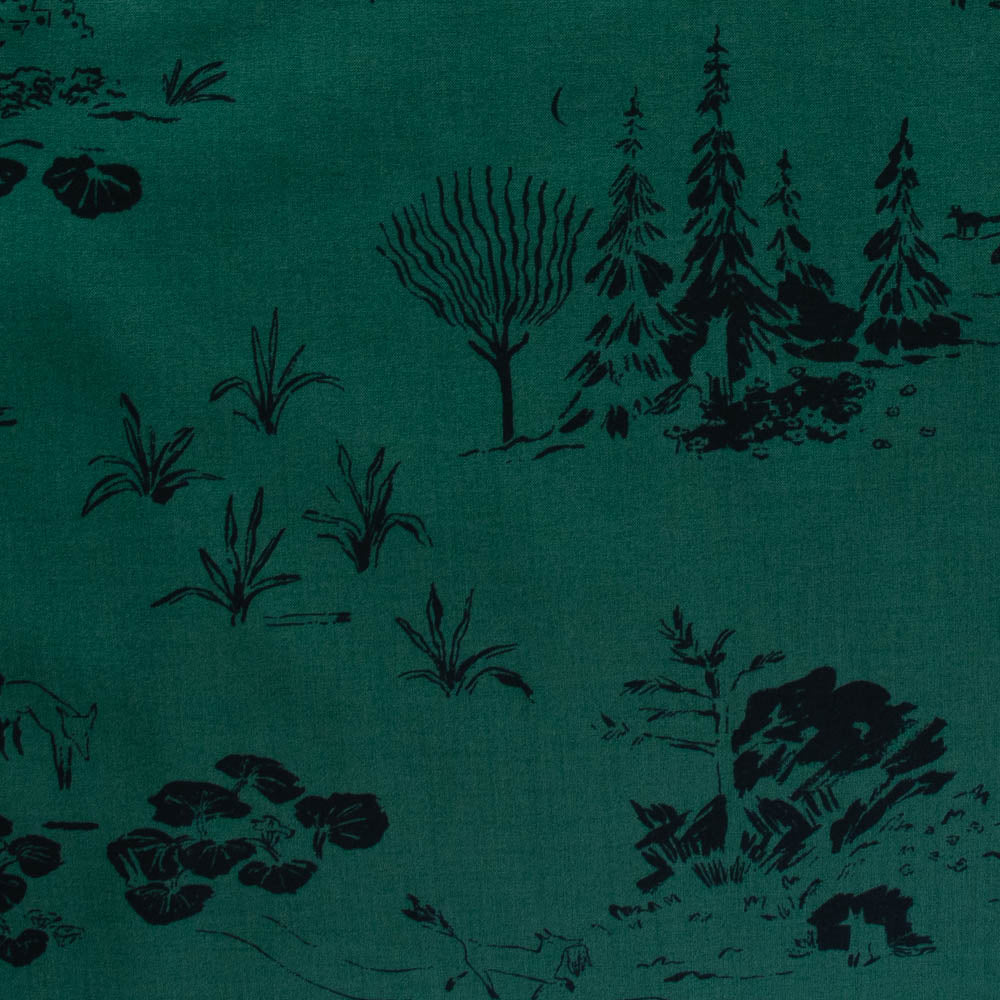 There Was a Fox Toile Lawn in Emerald