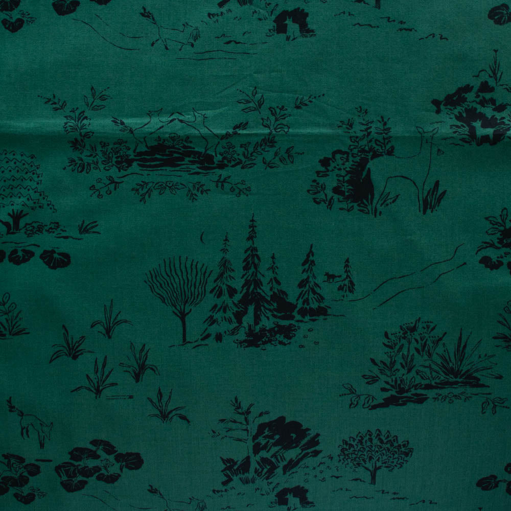 There Was a Fox Toile Lawn in Emerald