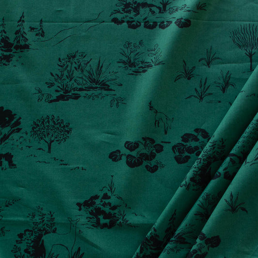 There Was a Fox Toile Lawn in Emerald