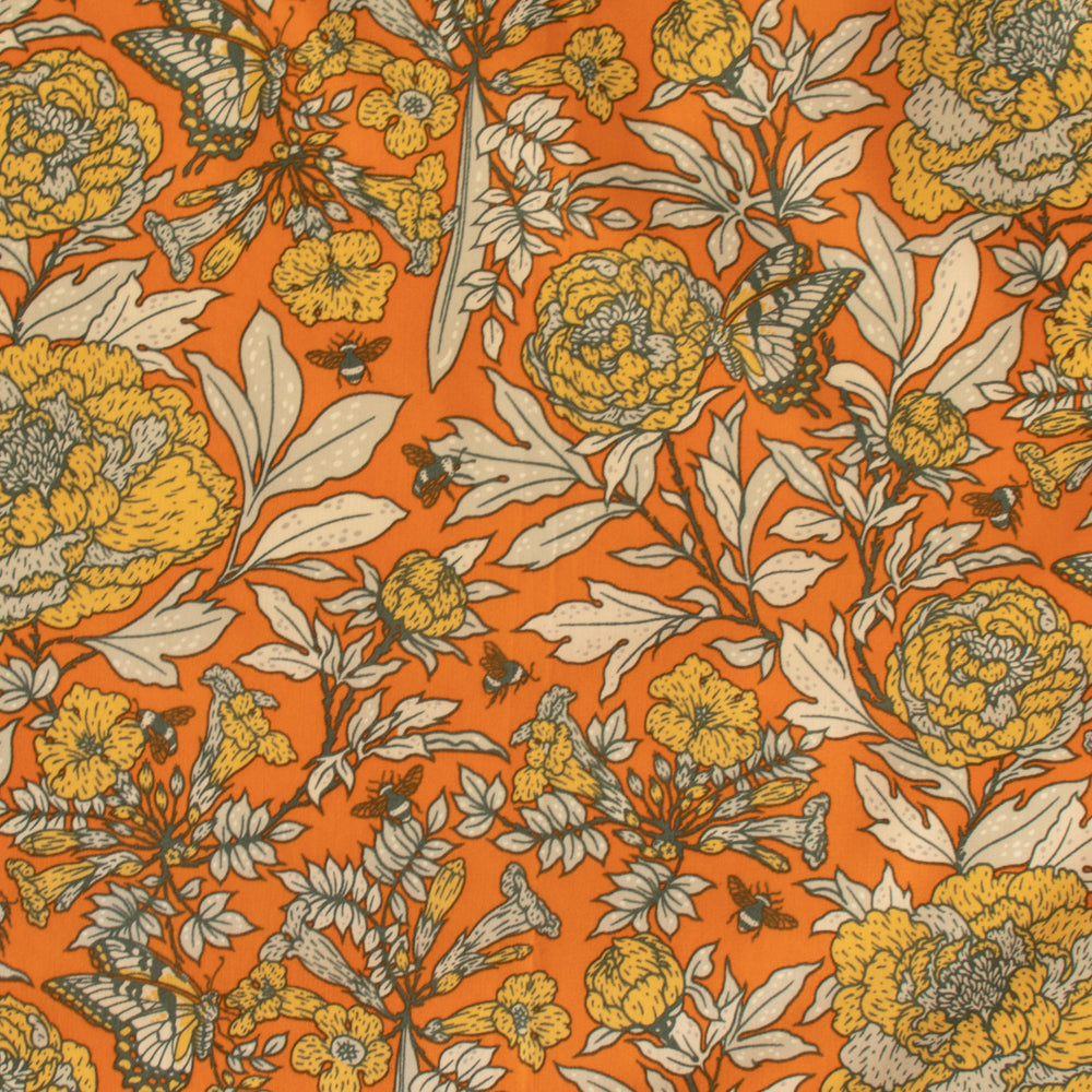 Bountiful Peonies Poplin in Sunburst