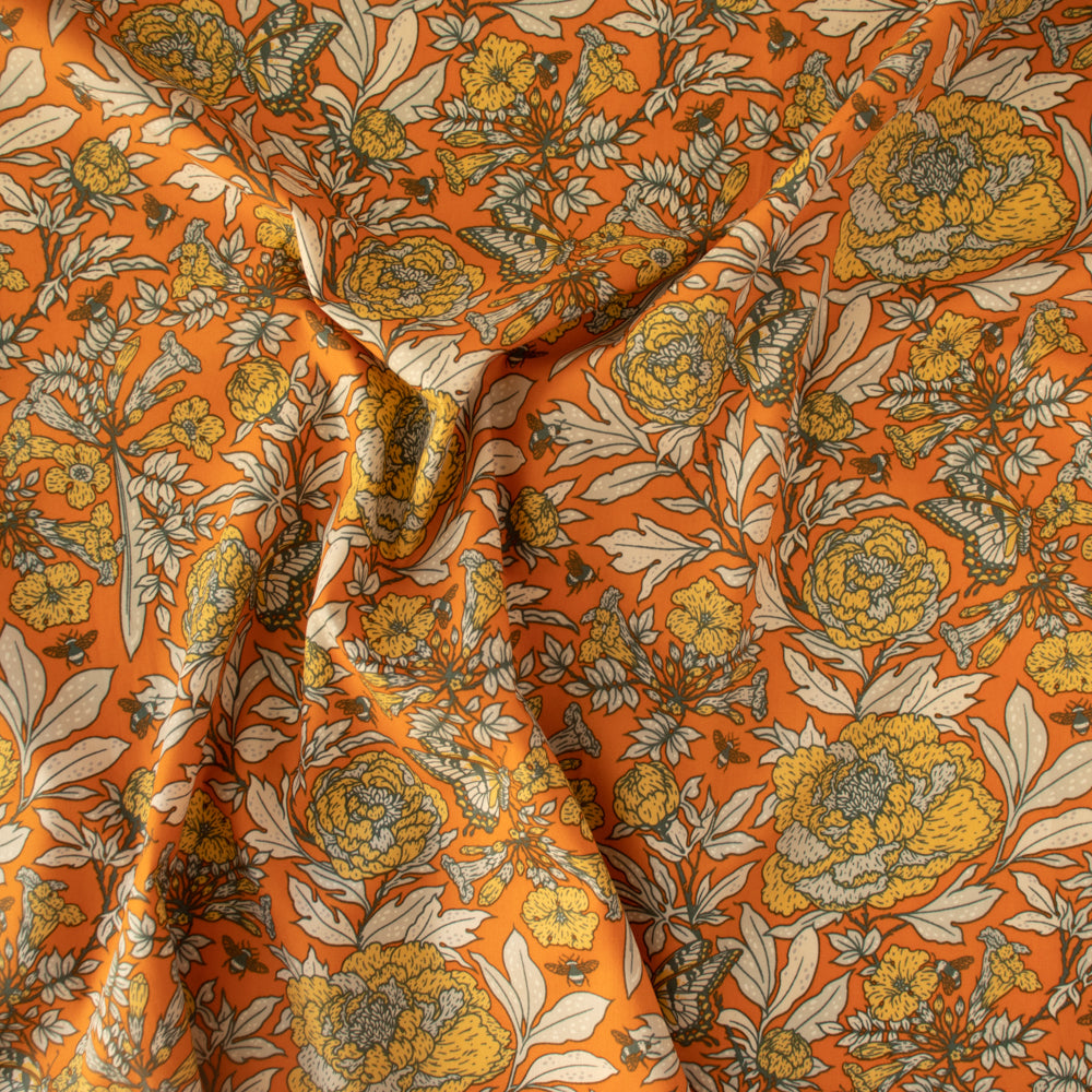 Bountiful Peonies Poplin in Sunburst