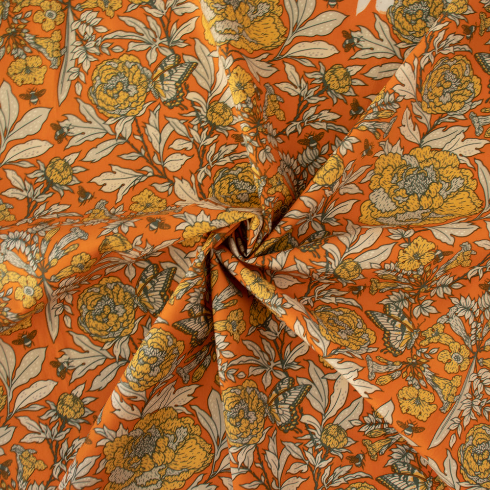 Bountiful Peonies Poplin in Sunburst