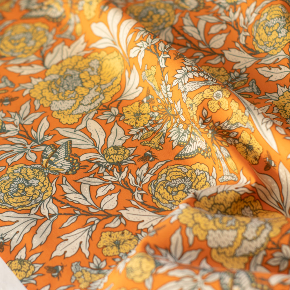 Bountiful Peonies Poplin in Sunburst