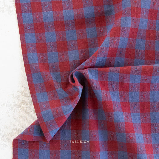 Fableism Queen of Hearts Dobby Hearts Gingham in Royal