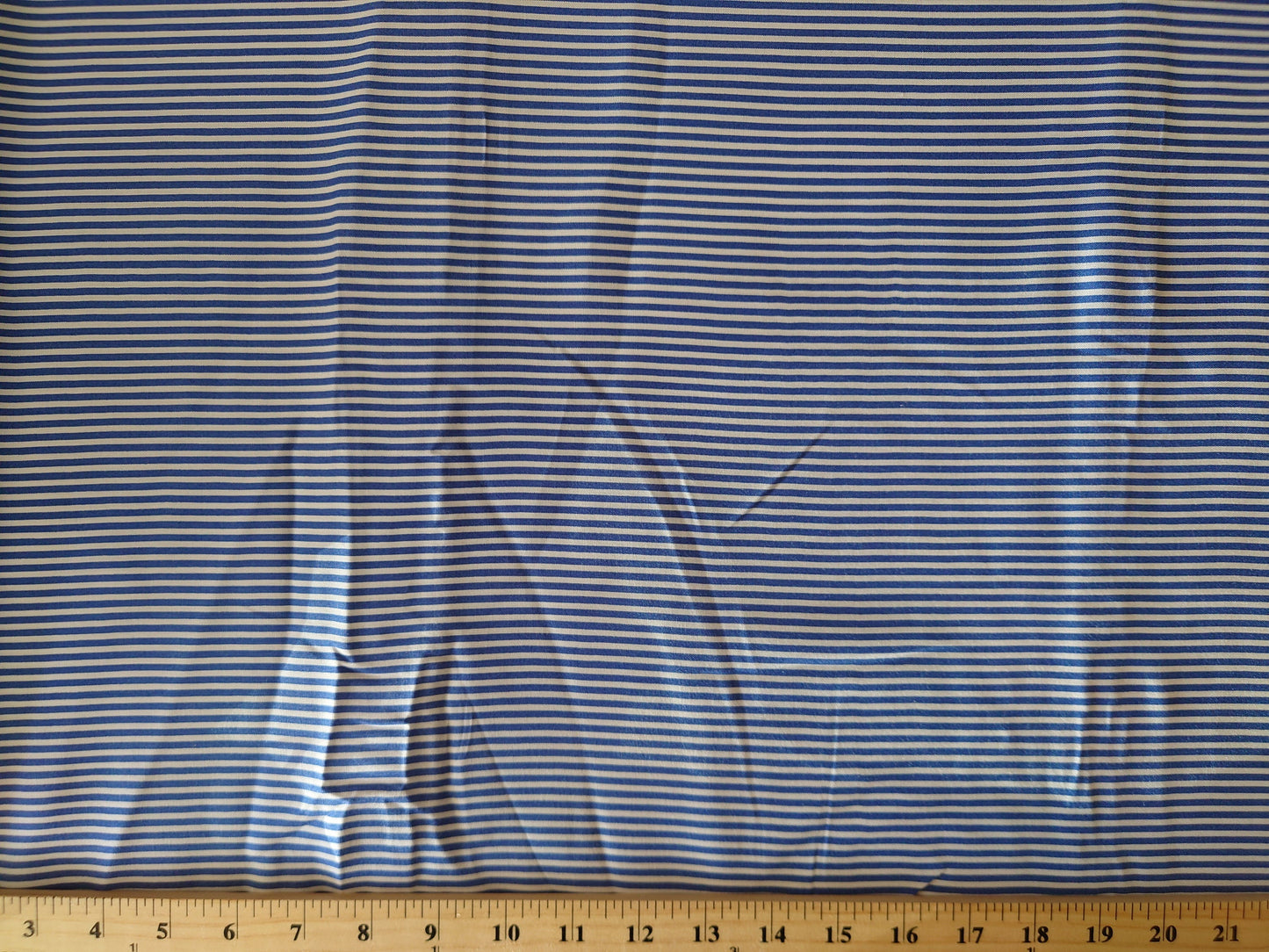 Lapis Blue & White Striped Rayon Challis