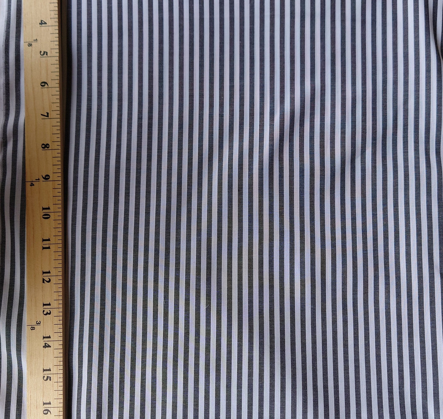 Charcoal & White Striped Cotton Voile