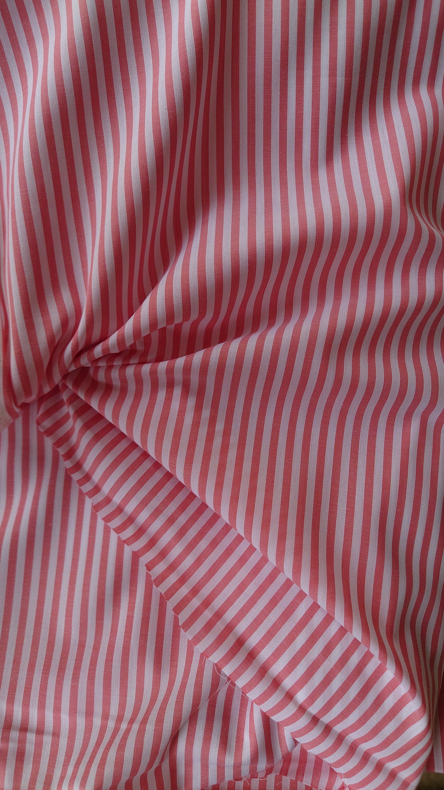 Pink & White Striped Cotton Voile