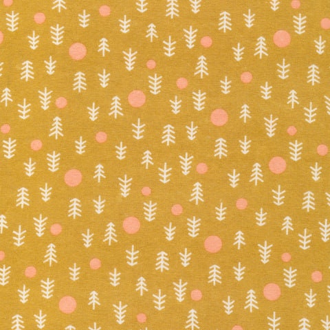 Winter Forest Cotton Flannel in Gold Forest