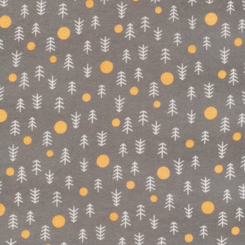 Winter Forest Cotton Flannel in Gray Forest