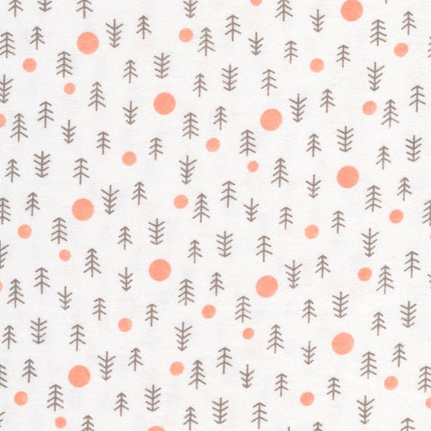 Winter Forest Cotton Flannel in White Forest