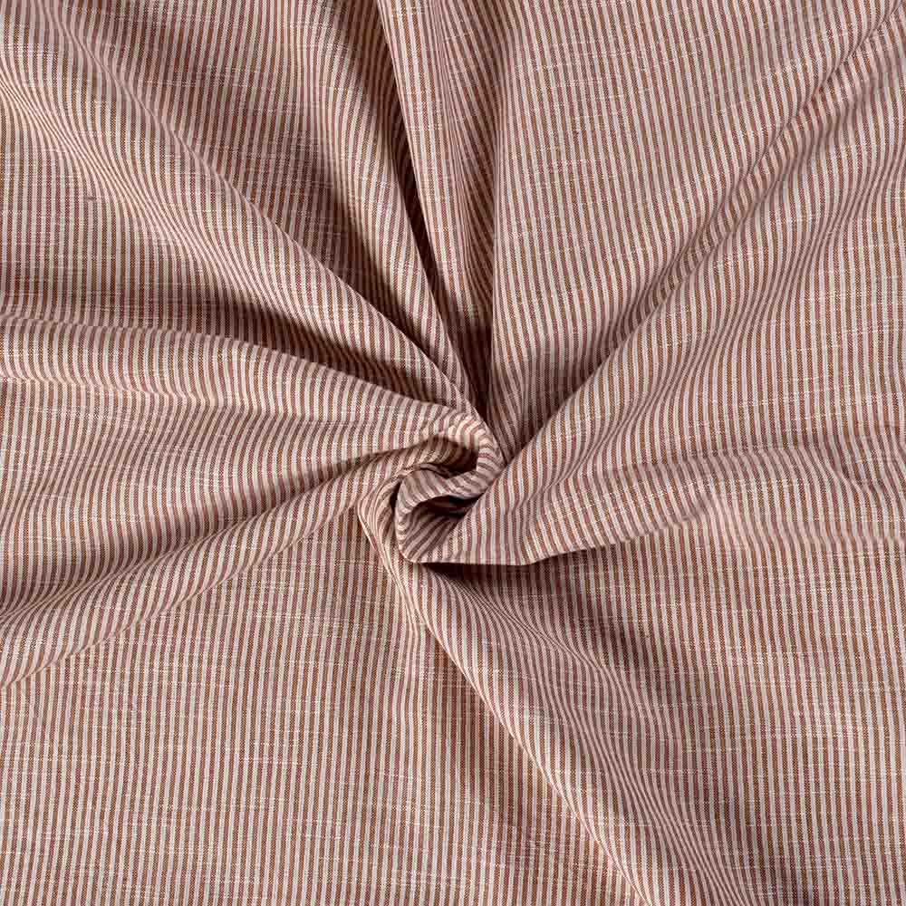 Microstripe Handwoven Cotton Slub in Oatmeal