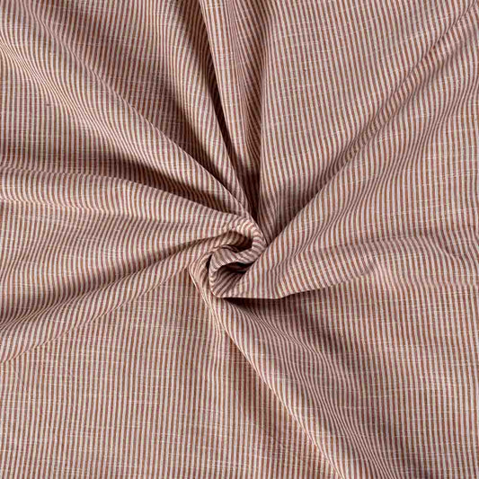 Microstripe Handwoven Cotton Slub in Oatmeal
