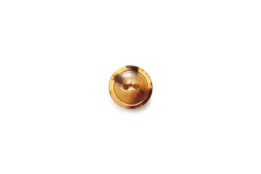 Horn Convex Rim Button- Blonde (15mm)