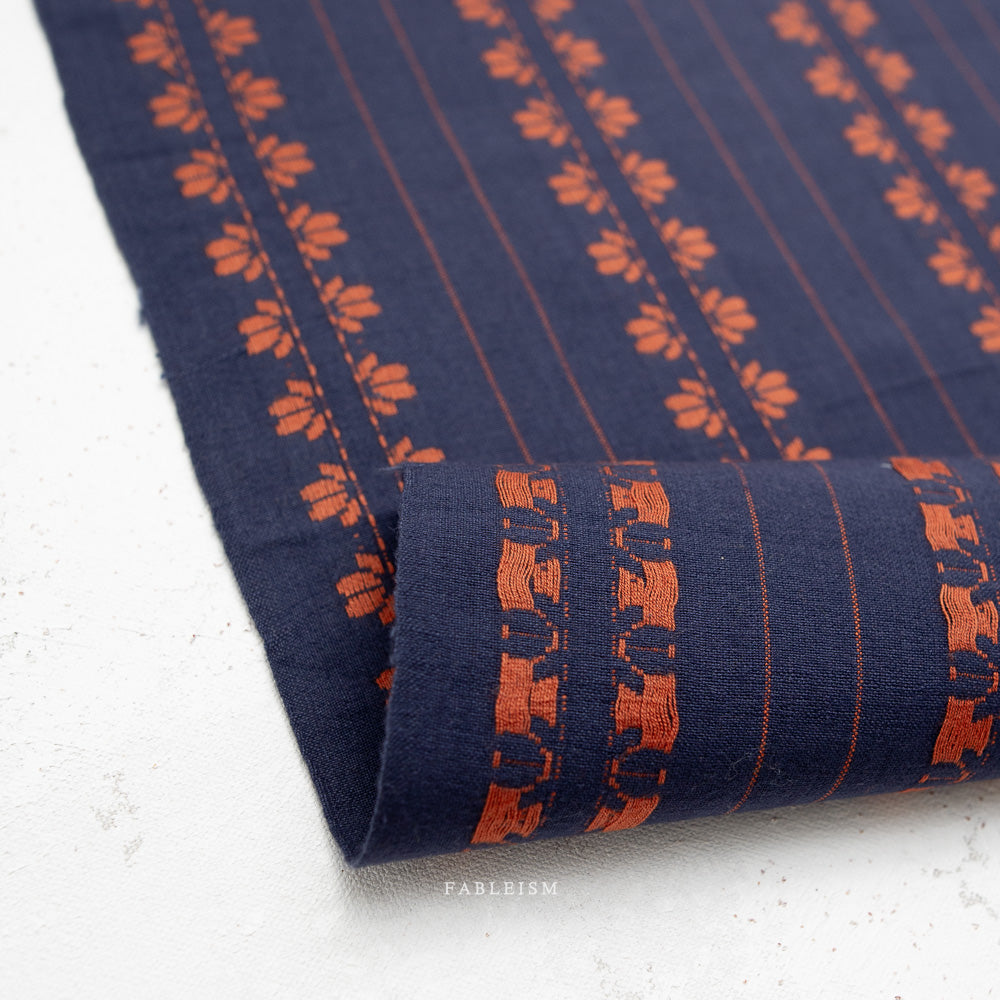Fableism Fine & Dandy Deco Stripe in Navy/Spice