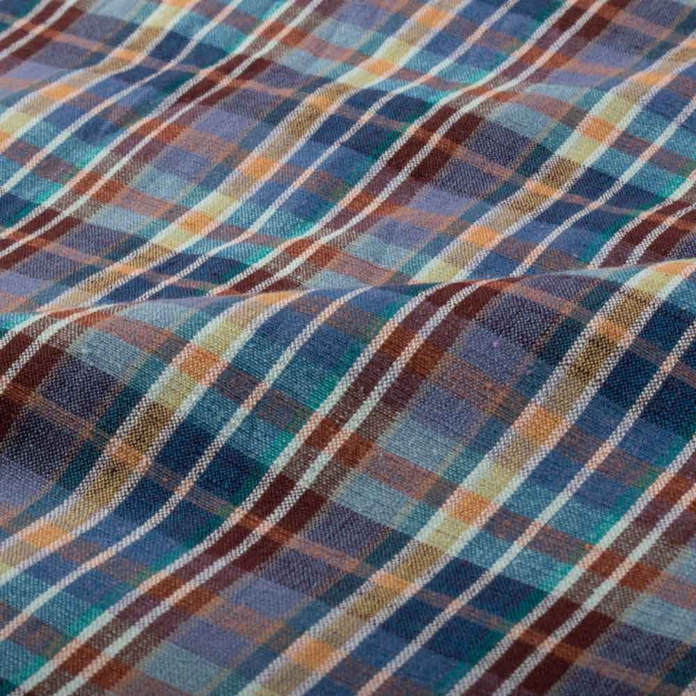Primary Multicolor Plaid Handwoven Cotton Khadi