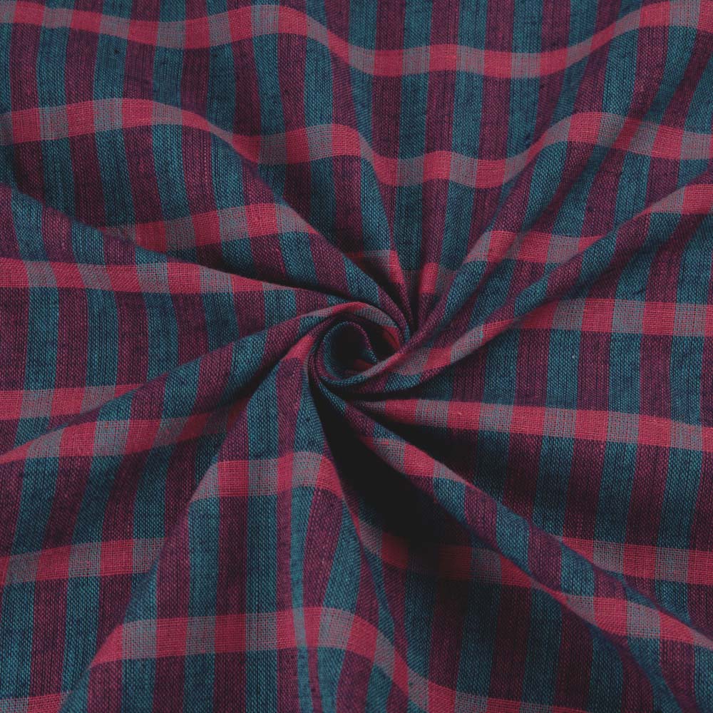 Electric Raspberry Check Handwoven Cotton