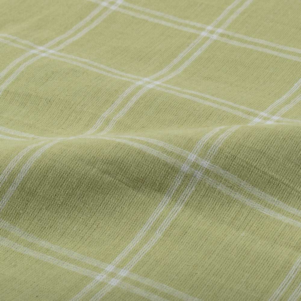Light Green Grid Plaid Handwoven Cotton