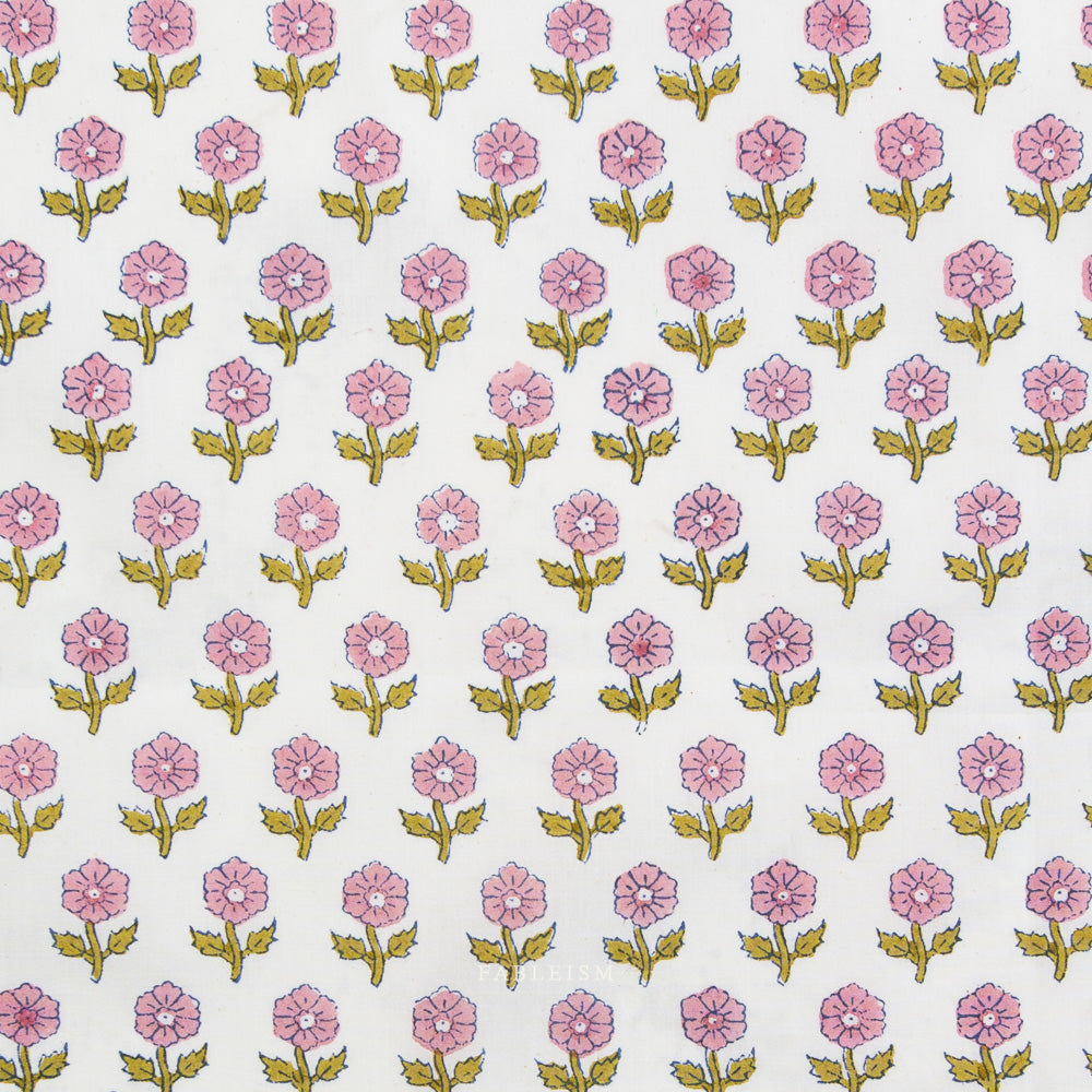 Fableism Indian Block Prints: Flowerling in Pink