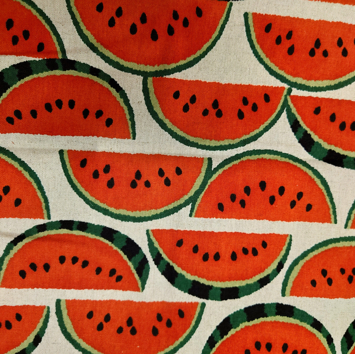 Watermelon Slices Japanese Cotton Linen Canvas on Natural